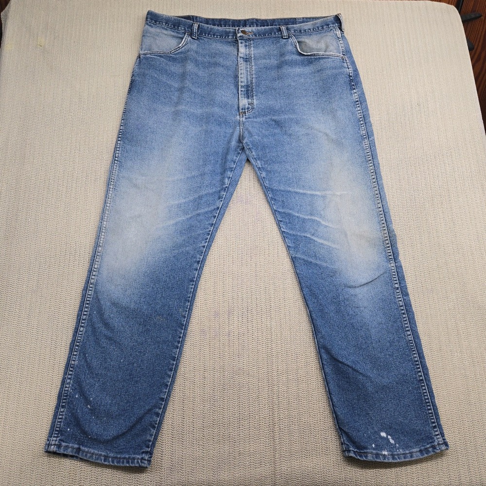 Vintage Wrangler Jeans Mens 42x32 Straight Fit Relaxed Distressed BlueDenim Y2K